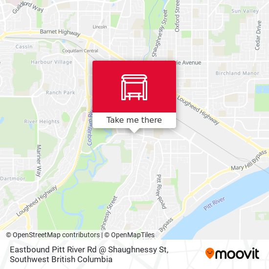 Eastbound Pitt River Rd @ Shaughnessy St map