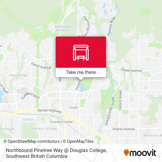 Northbound Pinetree Way @ Douglas College map