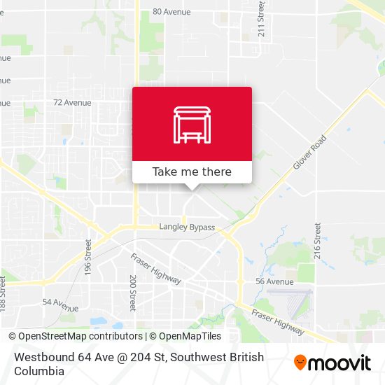 Westbound 64 Ave @ 204 St map