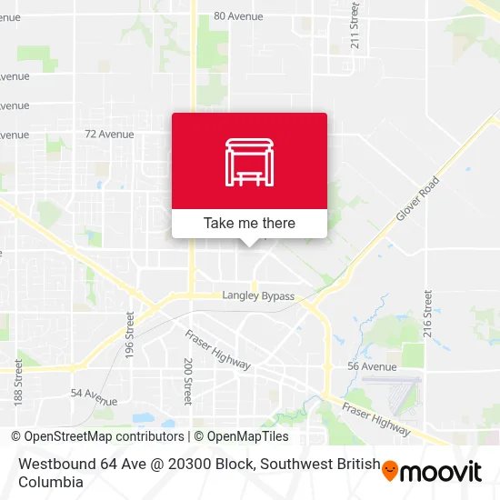 Westbound 64 Ave @ 20300 Block map