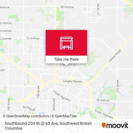 Southbound 203 St @ 65 Ave map