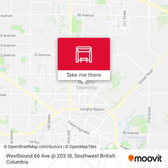 Westbound 66 Ave @ 203 St map