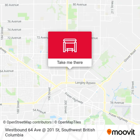 Westbound 64 Ave @ 201 St map