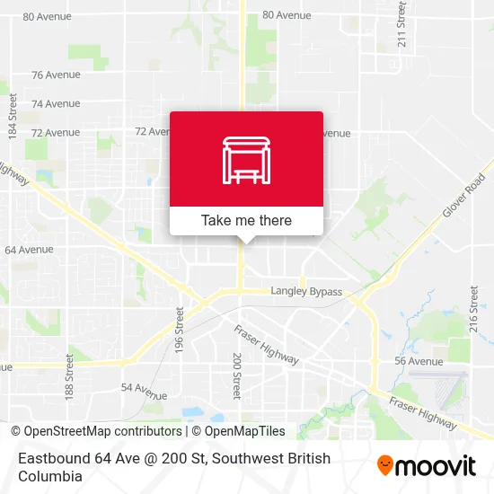 Eastbound 64 Ave @ 200 St map