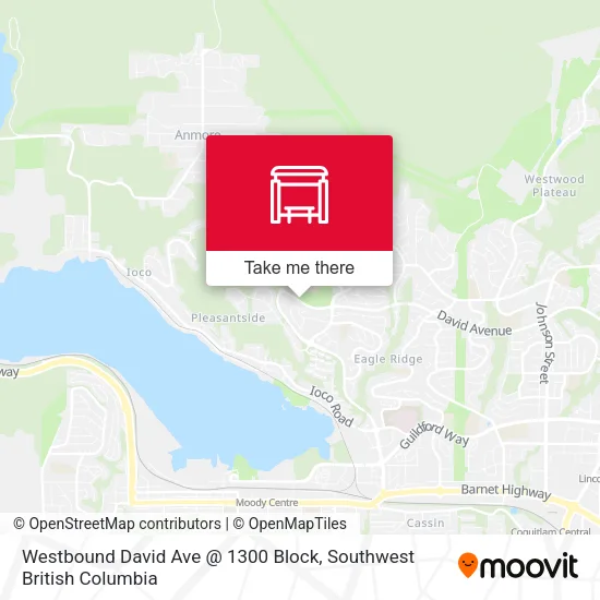 Westbound David Ave @ 1300 Block map