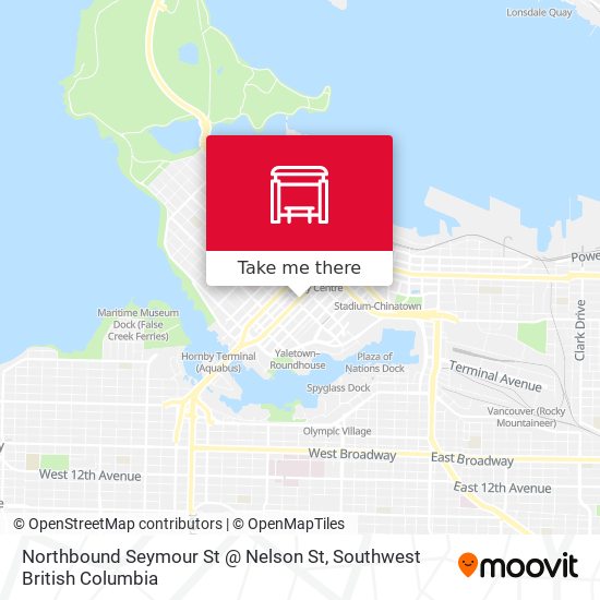Northbound Seymour St @ Nelson St map