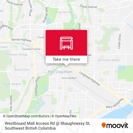 Westbound Mall Access Rd @ Shaughnessy St map