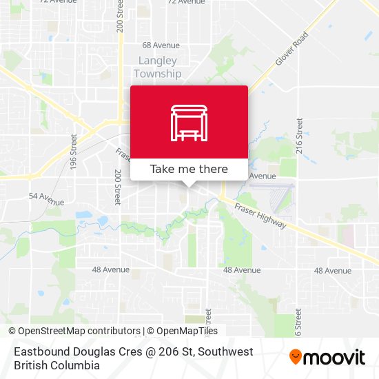 Eastbound Douglas Cres @ 206 St map