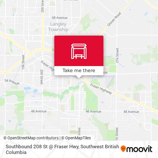 Southbound 208 St @ Fraser Hwy map