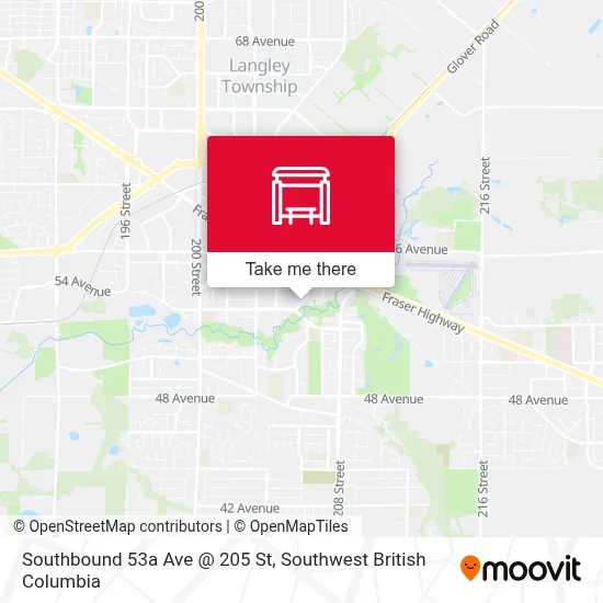 Southbound 53a Ave @ 205 St map