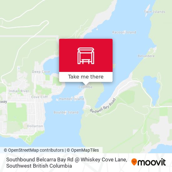 Southbound Belcarra Bay Rd @ Whiskey Cove Lane map