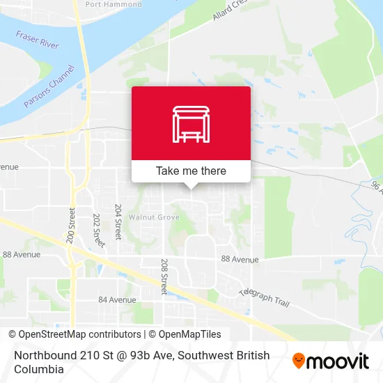 Northbound 210 St @ 93b Ave map