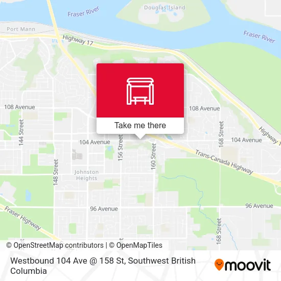 Westbound 104 Ave @ 158 St map