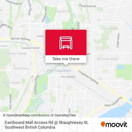 Eastbound Mall Access Rd @ Shaughnessy St map