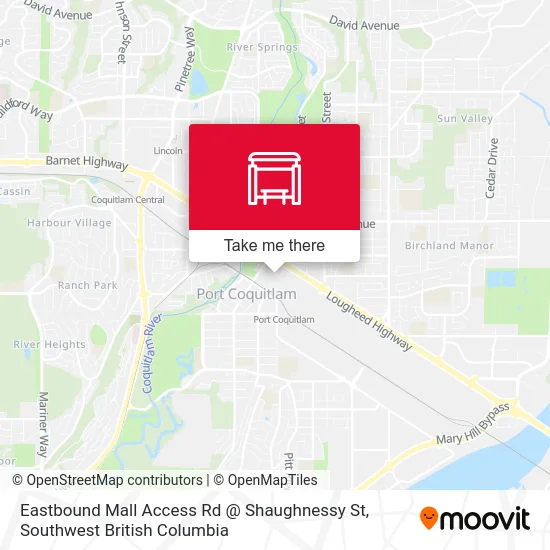 Eastbound Mall Access Rd @ Shaughnessy St map