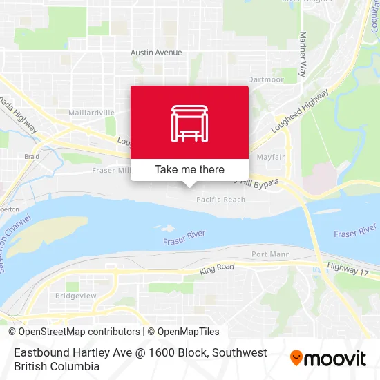 Eastbound Hartley Ave @ 1600 Block map
