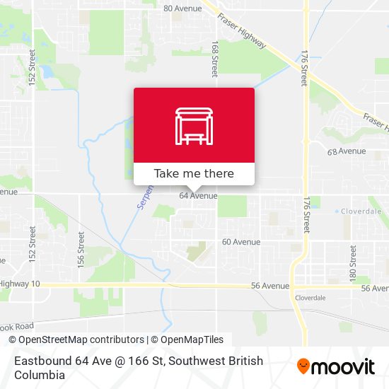 Eastbound 64 Ave @ 166 St map