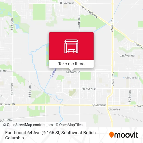 Eastbound 64 Ave @ 166 St map