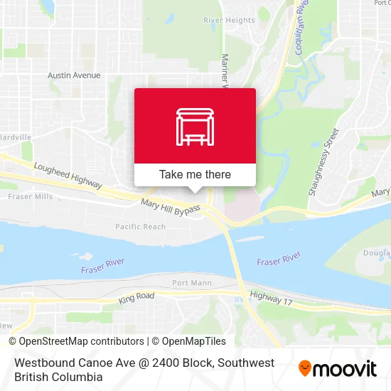Westbound Canoe Ave @ 2400 Block map