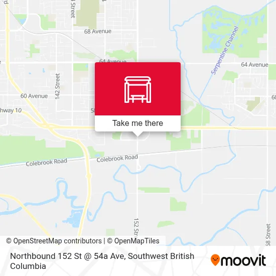 Northbound 152 St @ 54a Ave map