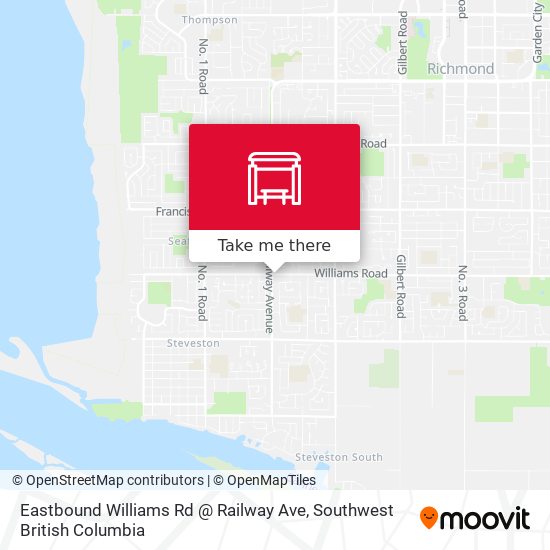 Eastbound Williams Rd @ Railway Ave map