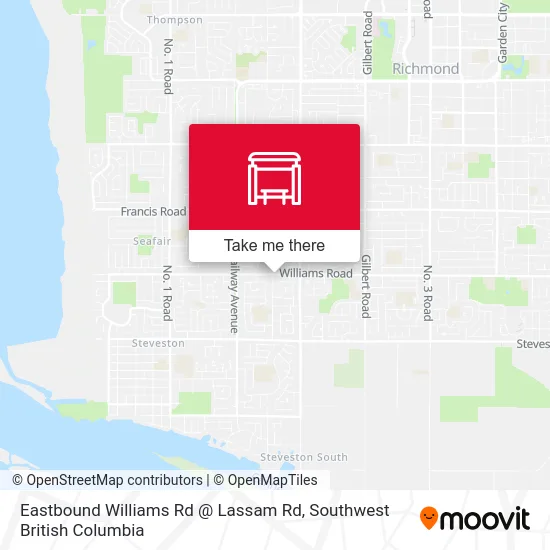 Eastbound Williams Rd @ Lassam Rd map