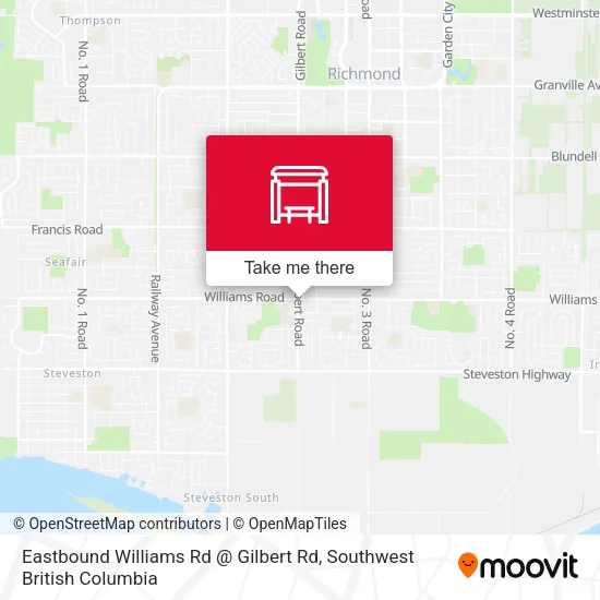 Eastbound Williams Rd @ Gilbert Rd map