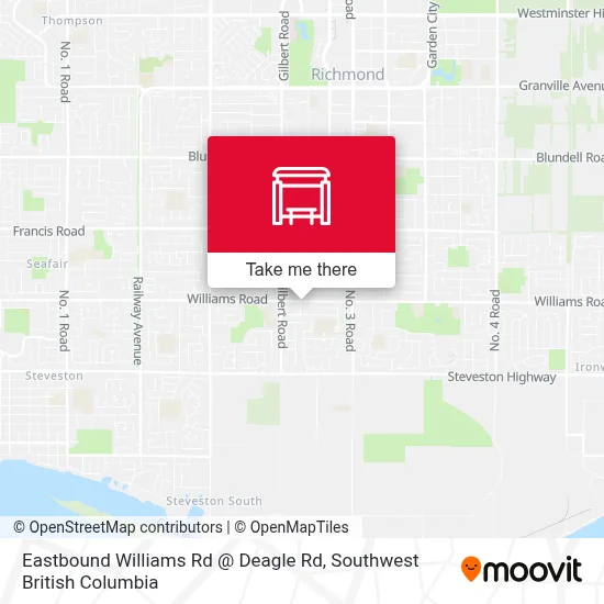 Eastbound Williams Rd @ Deagle Rd map