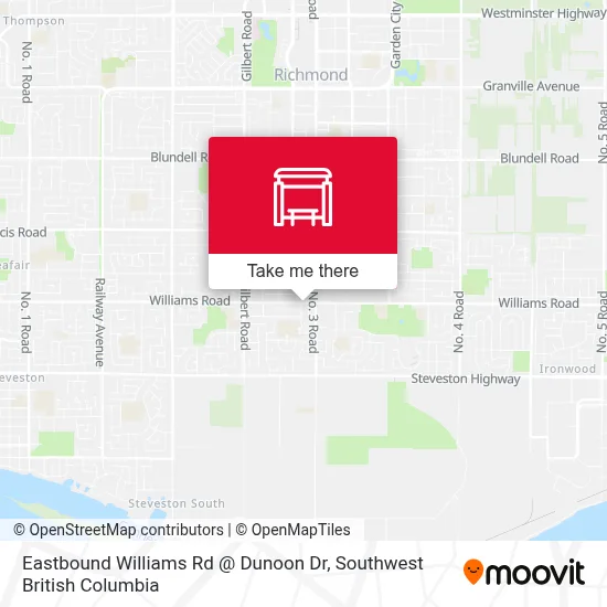 Eastbound Williams Rd @ Dunoon Dr map