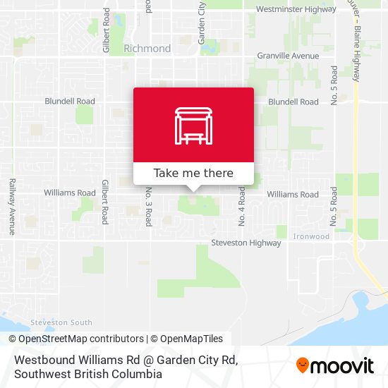 Westbound Williams Rd @ Garden City Rd map