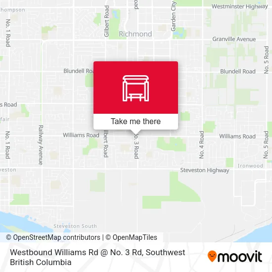 Westbound Williams Rd @ No. 3 Rd plan