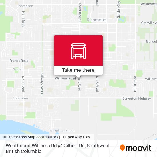 Westbound Williams Rd @ Gilbert Rd map