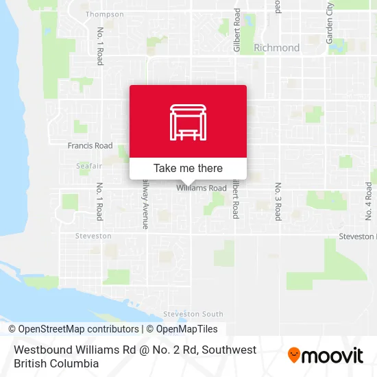 Westbound Williams Rd @ No. 2 Rd map