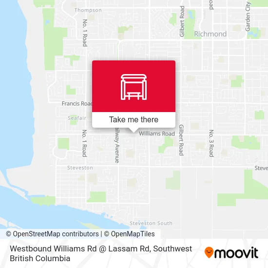 Westbound Williams Rd @ Lassam Rd map