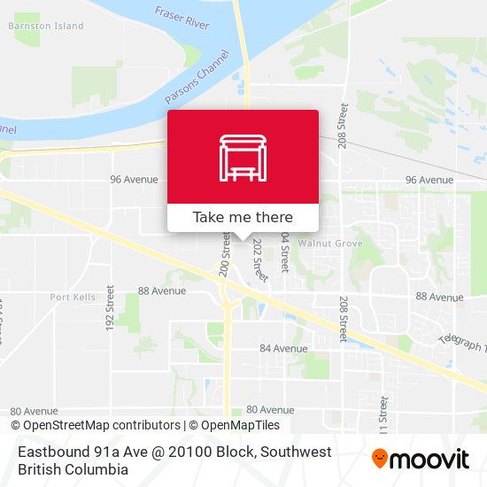 Eastbound 91a Ave @ 20100 Block map