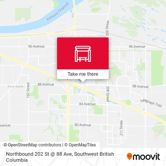 Northbound 202 St @ 88 Ave map