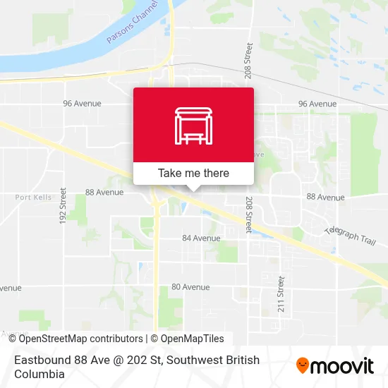 Eastbound 88 Ave @ 202 St map