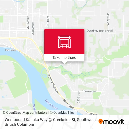 Westbound Kanaka Way @ Creekside St map