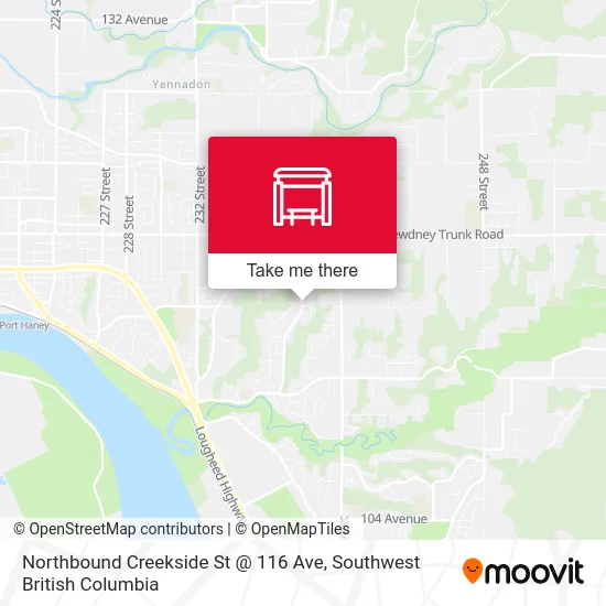 Northbound Creekside St @ 116 Ave map