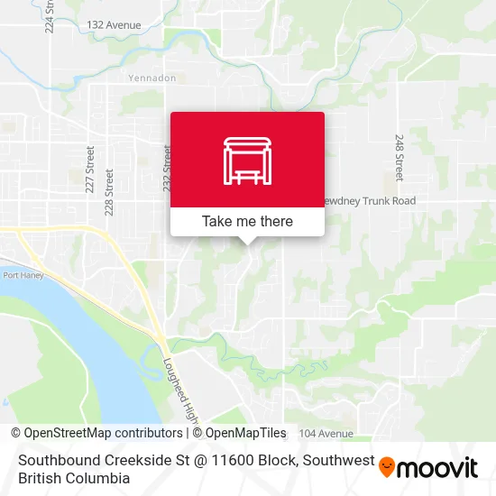 Southbound Creekside St @ 11600 Block map