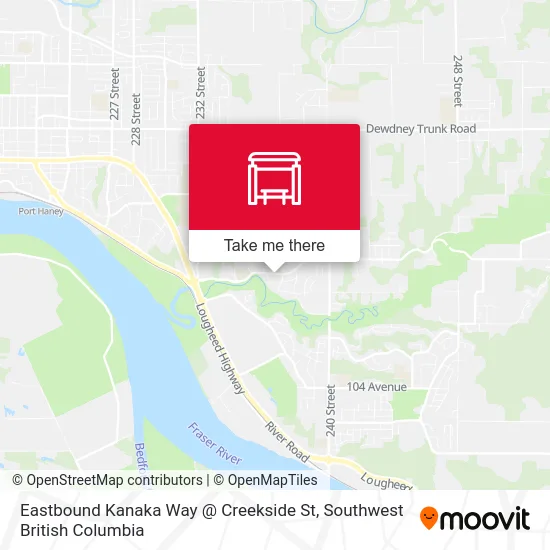 Eastbound Kanaka Way @ Creekside St map