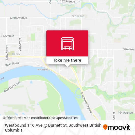 Westbound 116 Ave @ Burnett St map