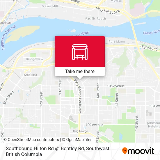 Southbound Hilton Rd @ Bentley Rd map