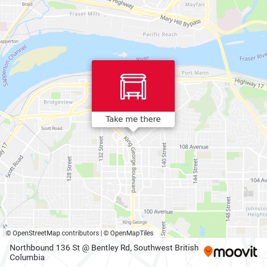 Northbound 136 St @ Bentley Rd map