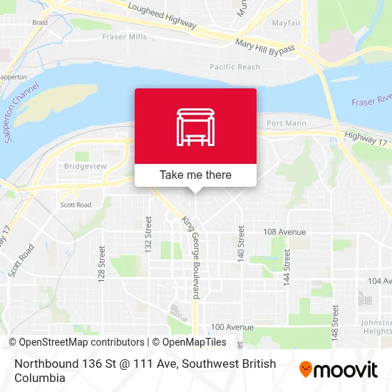 Northbound 136 St @ 111 Ave map