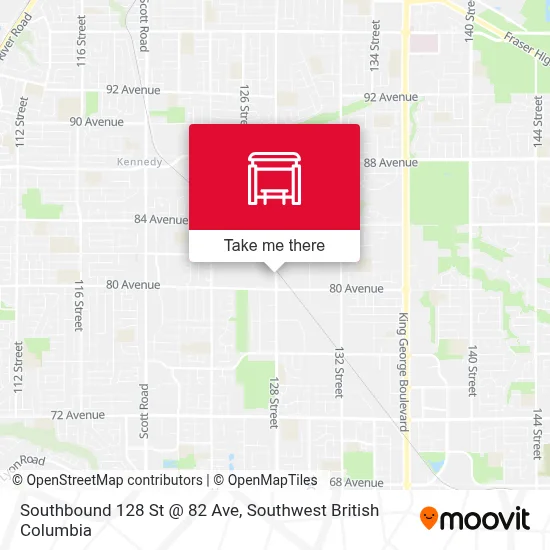 Southbound 128 St @ 82 Ave map