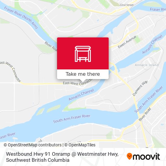 Westbound Hwy 91 Onramp @ Westminster Hwy map