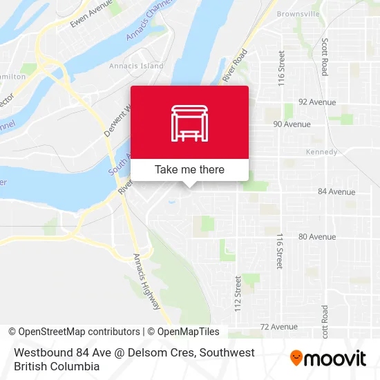 Westbound 84 Ave @ Delsom Cres map