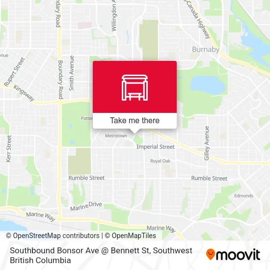 Southbound Bonsor Ave @ Bennett St plan