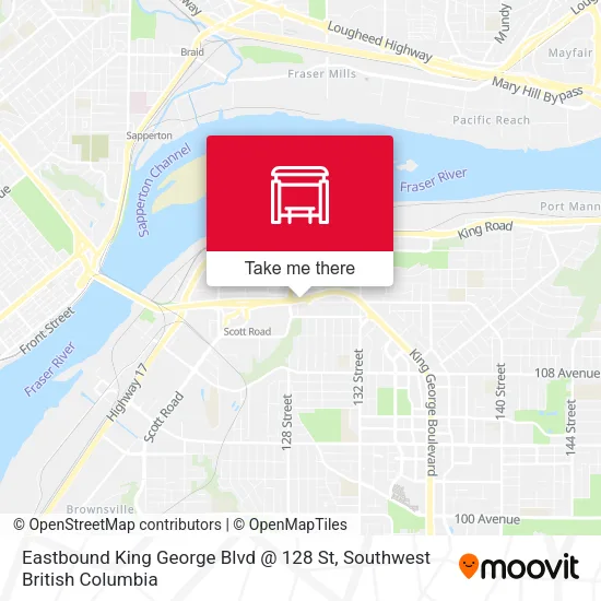 Eastbound King George Blvd @ 128 St plan